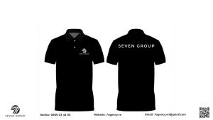 Đồng phục nhân viên của công ty Seven Group lấy màu đen làm chủ đạo.