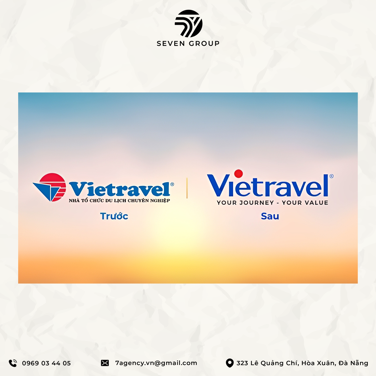 Logo Vietravel trước và sau khi điều chỉnh